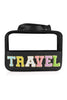 Black TRAVEL Chenille Letter Clear PVC Makeup Bag