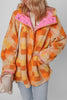 Orange Checkered Sherpa Hooded Jacket