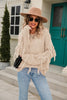 Angel Wings Ribbed Round Neck Fringe Detail Sweater