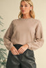 Evergreen Pearl Drop Shoulder Round Neck Sweater