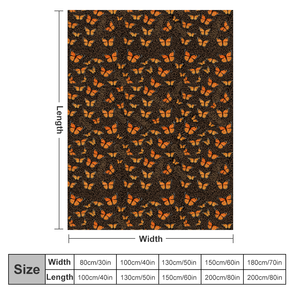 Butterfly leopard print apostolic 60" × 80" Custom Blankets Thin Flannel Blanket 1 Side Printing