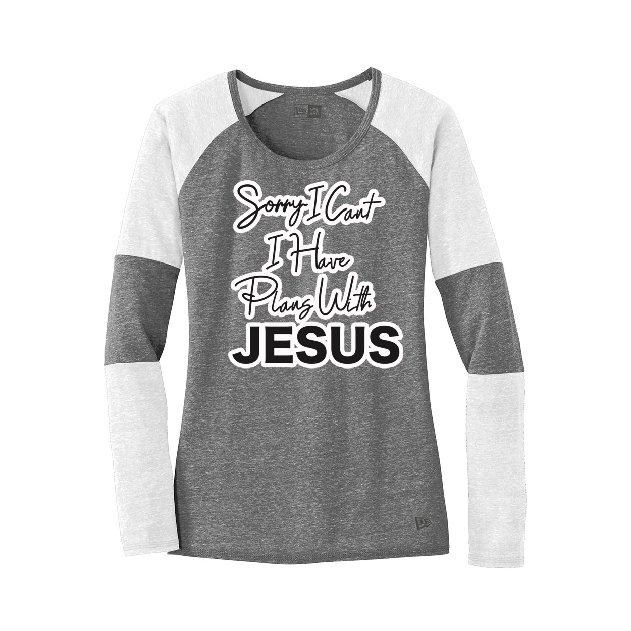 Sorry I cant I have plans with Jesus Ladies Tri-Blend Performance Baseball Tee.