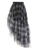 Plaid Irregular Asymmetrical Skirt