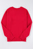 Fiery Red Tinsel Merry Letter Drop Shoulder Baggy Sweater