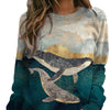 Loose Long-sleeved Cotton Urban Casual T-shirt For Women