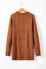 Parchment Twist Cable Knit Drop Shoulder Loose Fit Sweater Dress