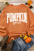 Orange Crinkle Ribbed PUMPKIN Spice Graphic Crewneck Sweatshirt