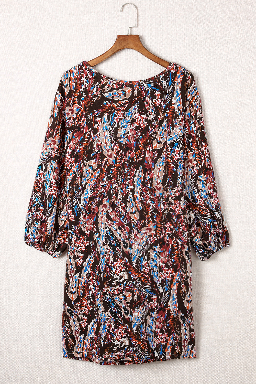 Fiery Red Plus Size Floral Print Tunic