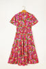 Rose Floral Short Sleeve Smocked Waist Maxi dress