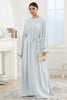 Round Neck Kimono Sleeve Tie Waist Dress