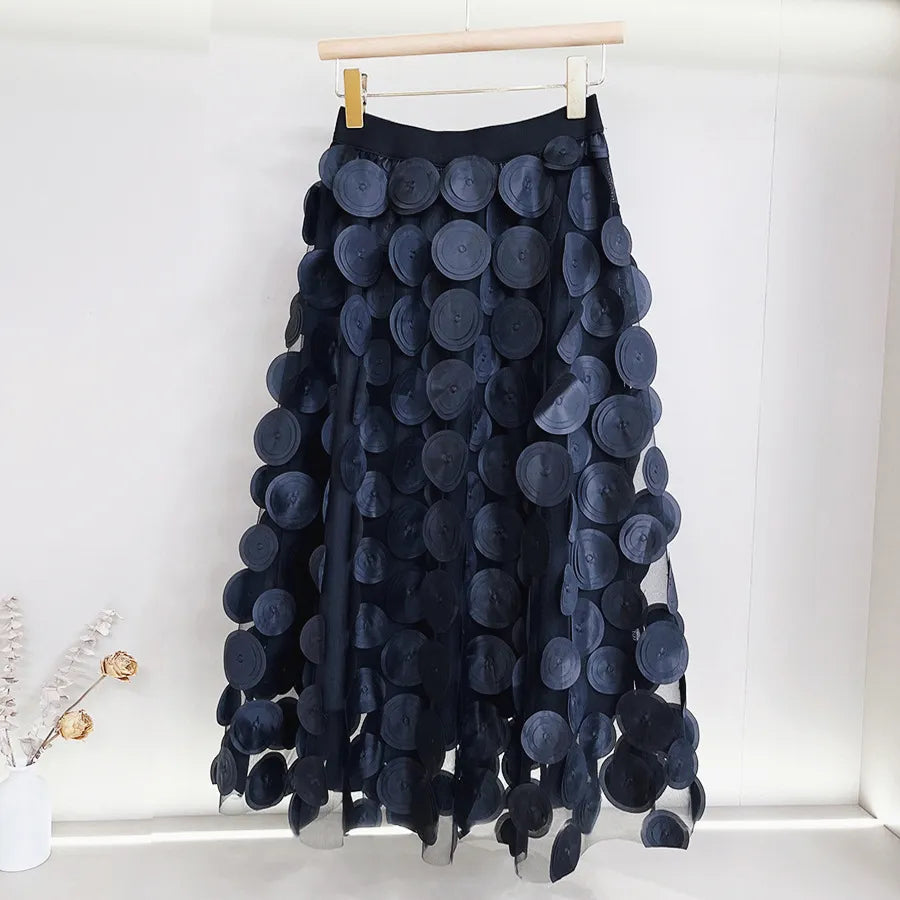 Polka Dot Tulle Mesh Skirt