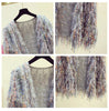 Furry Tassels Long-sleeved Knitted Cardigan Women's Autumn/winter Casual Sweater Jacket