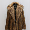 New autumn and winter fur coat for women, a coat of imitation raccoon fur, a long warm windbreaker in large size, fur jacket