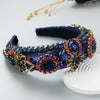 Luxury Baroque Palace  Style Full Rhinestone Headband Hair Accessories Women Thickened Sponge Embroidery Prom Hairband Hair Hoop