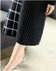 Knitted Sweater Dress Female Autumn Winter Dress Long Sleeve Half Turtleneck Sweater Women Dress Office Lady Casual Mid Dress