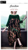 Velvet Dress Women 2024 New Casual Mom's Loose Maxi Robe  Long Sleeves Printing Winter Party Vestidos