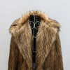 New autumn and winter fur coat for women, a coat of imitation raccoon fur, a long warm windbreaker in large size, fur jacket