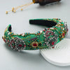 Luxury Baroque Palace  Style Full Rhinestone Headband Hair Accessories Women Thickened Sponge Embroidery Prom Hairband Hair Hoop