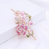 Luxury Pink Zircons Brooch for Women Fashion Flower Brooches Pins Colorful Crystal Sunflower Broach Jewelry broche femme bijoux