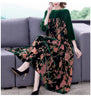 Velvet Dress Women 2024 New Casual Mom's Loose Maxi Robe  Long Sleeves Printing Winter Party Vestidos