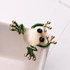 New Cute Green Frog Brooch Pins For Women Kids Fashion Crystal Rhinestone Enamel Animal Badge Men Friendship Party Jewelry Gifts