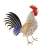 Clear Rhinestone Colorful Enamel  Rooster Brooch Costume Brooch Pin