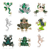 New Cute Green Frog Brooch Pins For Women Kids Fashion Crystal Rhinestone Enamel Animal Badge Men Friendship Party Jewelry Gifts