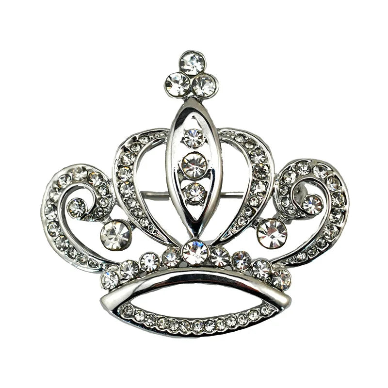 Cute Pins Brooches Crown Rhinestone Scarf Buckle Women Girl Men Broches Safety Pin Metal Broach Broch Pines Metalicos Brosche