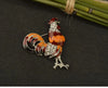 Enamel Chicken Cock Brooch Pin Female Lapel Pin Alloy Rooster Broach Accessories Animal New Year Gift