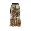 Shiny Gold Sequin Skirts Women Customized Tee Length Midi Skirt Modern Fashion Ruffles Skirt Spring Autumn Style