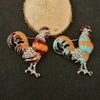 Enamel Chicken Cock Brooch Pin Female Lapel Pin Alloy Rooster Broach Accessories Animal New Year Gift