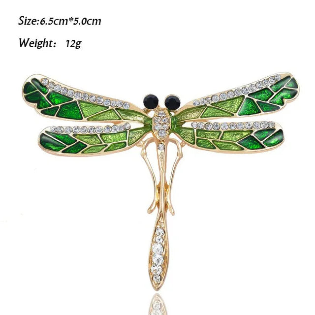 Retro Insect Dragonfly Butterfly Broach Bee Brooch Women Crystal Animal Elephant Cat Birds Sea Horse Broches Mujer Men Brosche