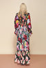 LD LINDA DELLA Fashion Runway Summer Long Sleeve Maxi Dress Women's elastic Waist Floral Print Elegant Party Holiday Long Dress