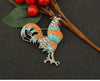 Enamel Chicken Cock Brooch Pin Female Lapel Pin Alloy Rooster Broach Accessories Animal New Year Gift