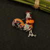 Enamel Chicken Cock Brooch Pin Female Lapel Pin Alloy Rooster Broach Accessories Animal New Year Gift