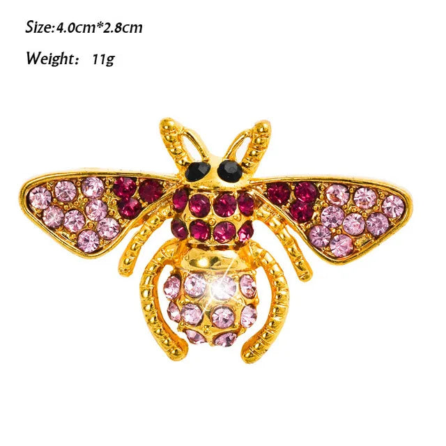 Retro Insect Dragonfly Butterfly Broach Bee Brooch Women Crystal Animal Elephant Cat Birds Sea Horse Broches Mujer Men Brosche