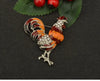 Enamel Chicken Cock Brooch Pin Female Lapel Pin Alloy Rooster Broach Accessories Animal New Year Gift