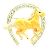 Real Austrian Crystals Enamel Horseshoe Horse Brooch Broach Pin for Women Jewelry SBA4515 On Sale