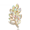 New Fashion Girl Dress Crystal Brooches High Quality Rhinestone Broach Jogos Vorazes Leaves  Brooches For Women Wedding  X1452