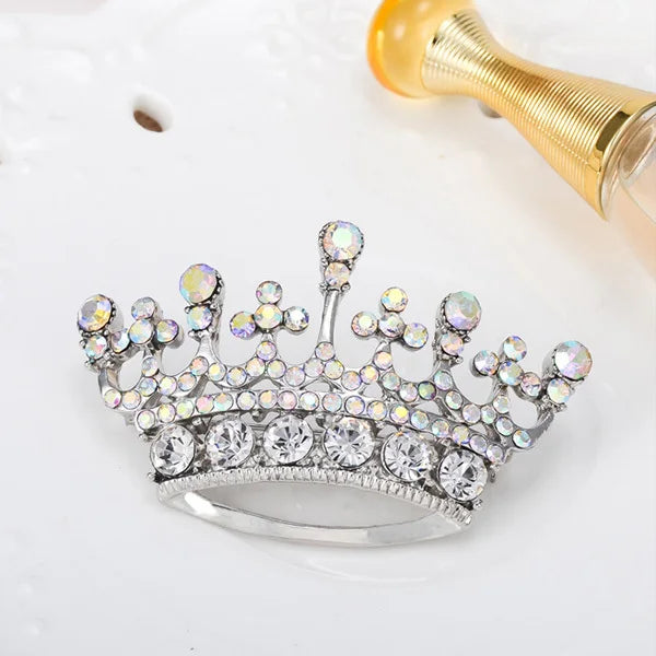 2020 New Arrival white Rhinestone Brooch Hot Sale Crown Brooches for women wedding  Lapel Pin Alloy Broach for dresses  X0202