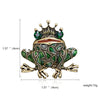 New Cute Green Frog Brooch Pins For Women Kids Fashion Crystal Rhinestone Enamel Animal Badge Men Friendship Party Jewelry Gifts