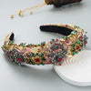 Luxury Baroque Palace  Style Full Rhinestone Headband Hair Accessories Women Thickened Sponge Embroidery Prom Hairband Hair Hoop