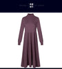 Sweater Dress Mid-Calf Long Chic Female Dresses A-Line Embroidered Wool Knitted Dresses