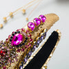 Luxury Baroque Palace  Style Full Rhinestone Headband Hair Accessories Women Thickened Sponge Embroidery Prom Hairband Hair Hoop