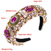 Luxury Baroque Palace  Style Full Rhinestone Headband Hair Accessories Women Thickened Sponge Embroidery Prom Hairband Hair Hoop