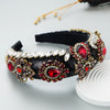 Luxury Baroque Palace  Style Full Rhinestone Headband Hair Accessories Women Thickened Sponge Embroidery Prom Hairband Hair Hoop