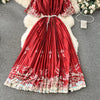 Women's European Style Long Dress Pleated Skirt Heavy Industry Beads