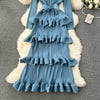 Accessible Luxury Banquet Cake Dress Pleated Silm Long Dress