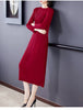 Sanzhai Pleated Spring and Autumn European and American Style Long-Sleeved Dress