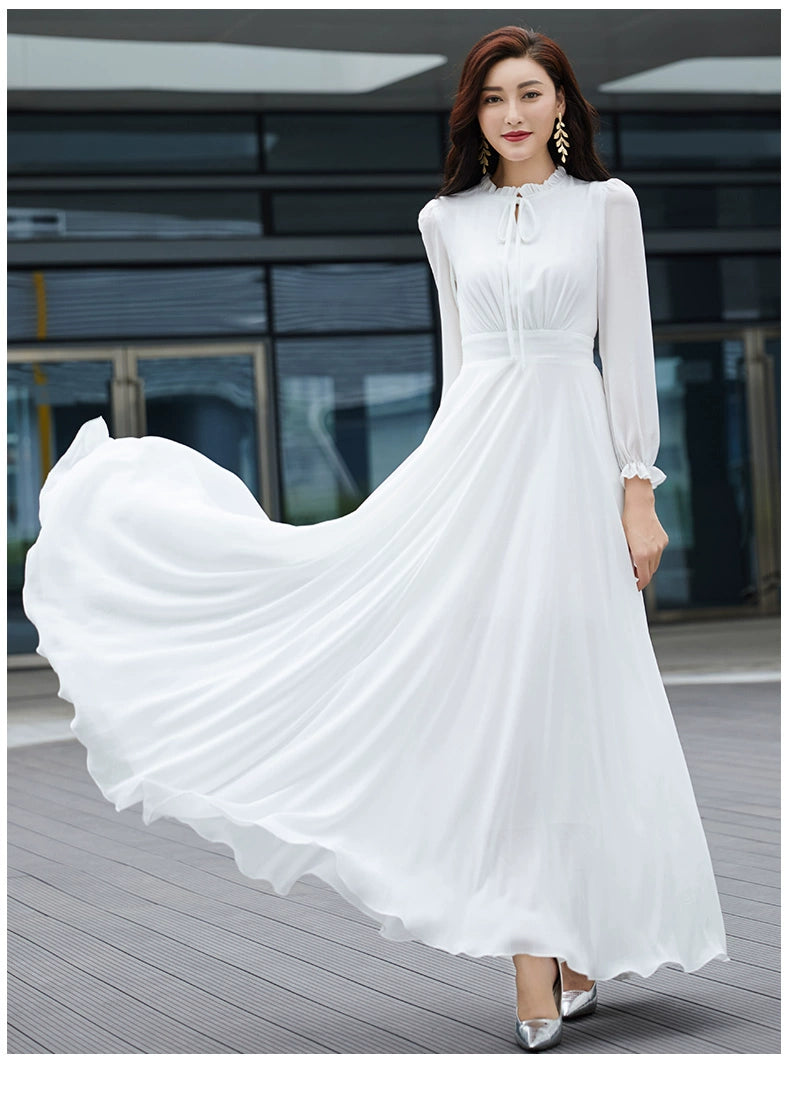 Younger Slim-Fit Swing Slimming Travel Chiffon Dress